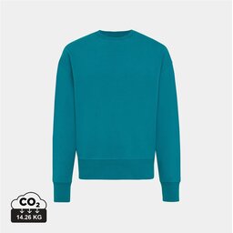 Iqoniq Kruger gerecycled katoen relaxed sweater verdigris