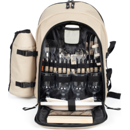 Picknick rugzak 4 personen beige 2.0