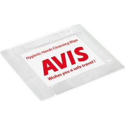 Reinigingsdoekje voor de handen - in sachet bedrukt