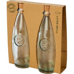 Tweedelige olie en azijnset gerecycled glas - 300 ml