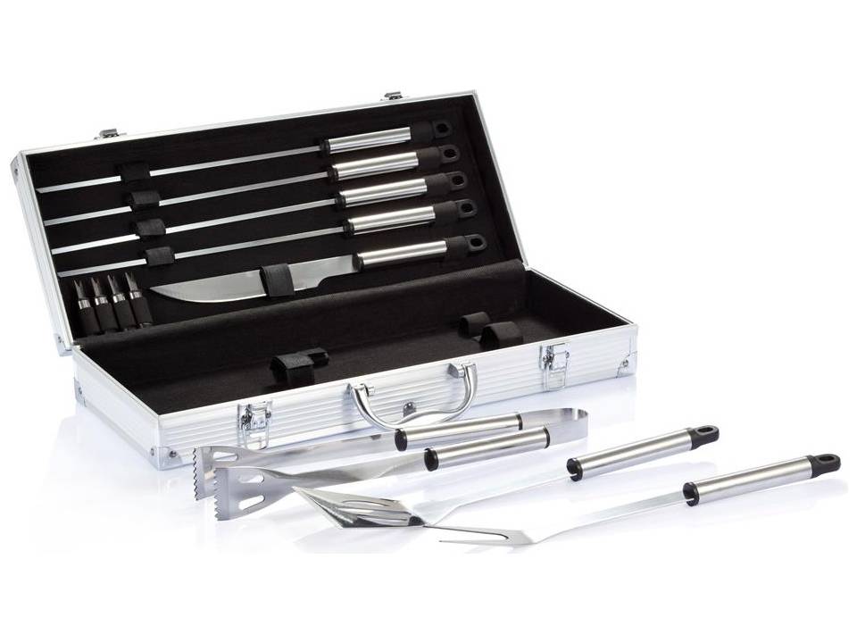 12-delige barbecue set koffer bedrukken