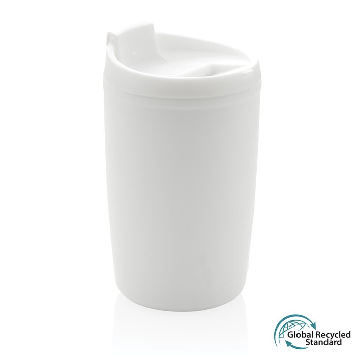 GRS gerecycled beker met klepdeksel - 300 ml