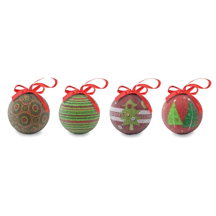 Set 4 kerstballen bedrukken