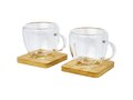 Tasse Manti 2 pièces en verre à double paroi de 100 ml avec sous-verre en bambou 6