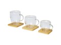 Tasse Manti 2 pièces en verre à double paroi de 100 ml avec sous-verre en bambou 7