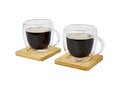 Tasse Manti 2 pièces en verre à double paroi de 250 ml avec sous-verre en bambou 3