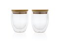 Set de 2 verres double paroi 250ml avec couvercle en bambou 1