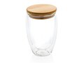 Verre double paroi 350ml avec couvercle en bambou