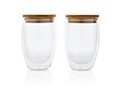 Set de 2 Verres double paroi 350ml avec couvercle en bambou 2