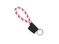 Porte-clés en polyester sur mesure avec cordon bicolore et étiquette full color ou tissée – design entièrement personnalisé 2