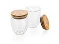 Set de 2 verres double paroi 250ml avec couvercle en bambou