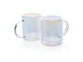 Mug double paroi en verre électroplaqué