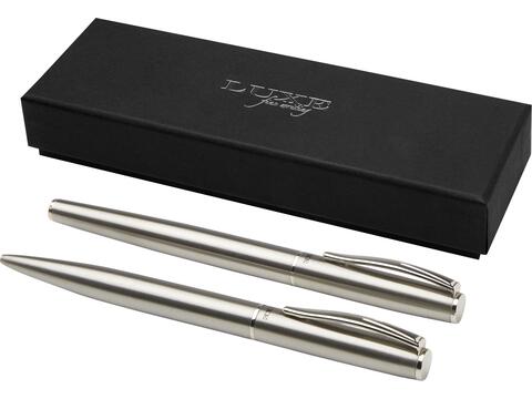 Ensemble de stylo bille et stylo roller Didimis en acier inoxydable recyclé