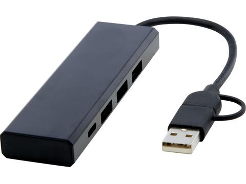 Concentrateur USB 2.0 Rise en aluminium recyclé certifié RCS