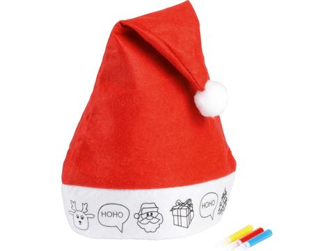 Bonnet de noël motifs à colorier