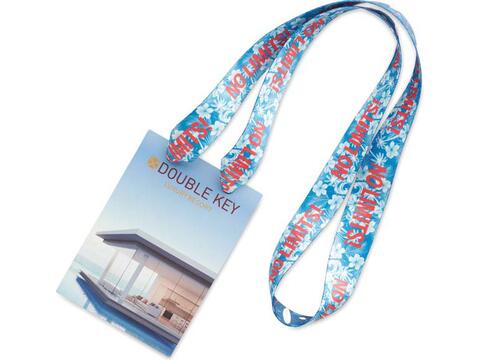 Lanière en polyester sublimée sur mesure avec porte-badge sans crochet métallique – design entièrement personnalisé