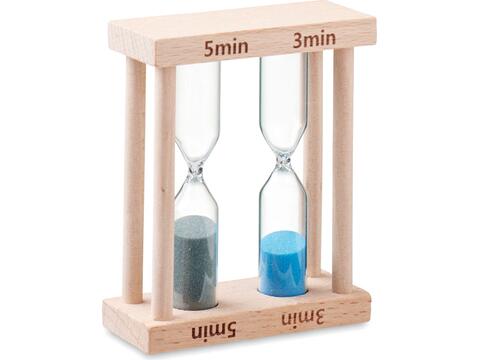 Set of 2 wooden sand timers