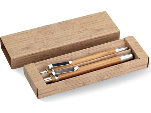 Coffret stylo et crayon en bam