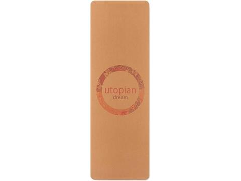 Tapis de yoga personnalisé en liège 100 % naturel avec fond en caoutchouc – design 100 % personnalisé