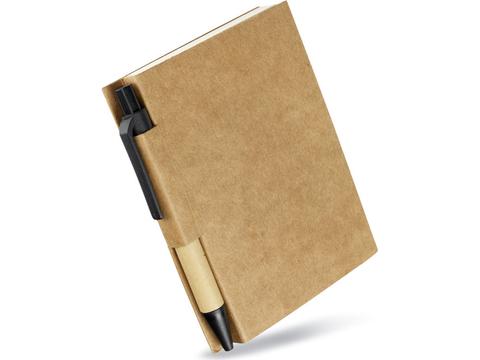 Bloc-notes avec mini-stylo recyclée