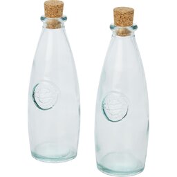 Tweedelige olie en azijnset gerecycled glas - 300 ml