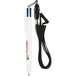 BIC 4 Colours balpen   lanyard