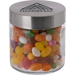 Glazen pot 0,35 liter gevuld met Jelly beans bedrukken