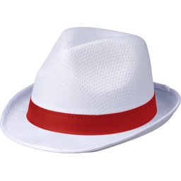 Witte Trilby hoed met gekleurd lint naar keuze