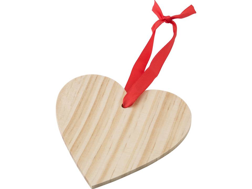 Houten kerstornament Hart