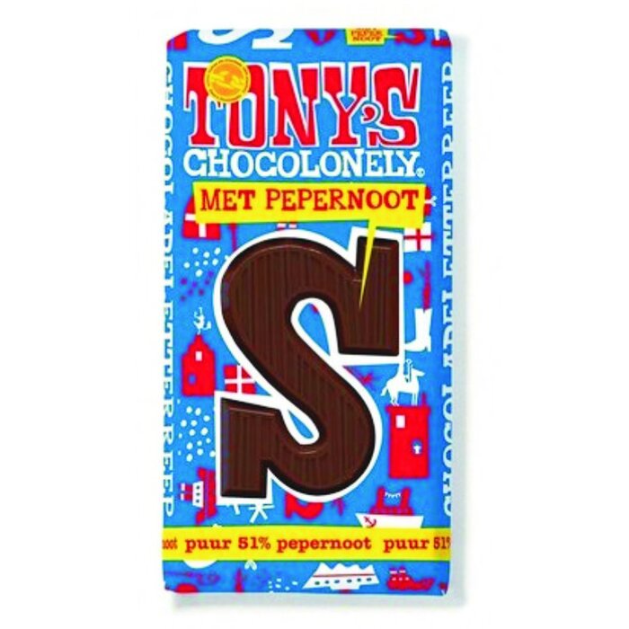 Tony's Chocolonely Puur Pepernoot Chocoladeletter