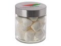 Glazen pot 0,9 liter gevuld met Marshmallows