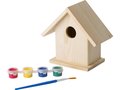 Houten vogelhuisje met verf set