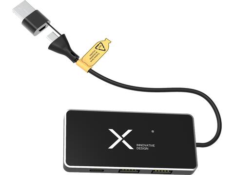 SCX.design H20 8-in-1 USB-hub met dubbele ingang en 6 poorten