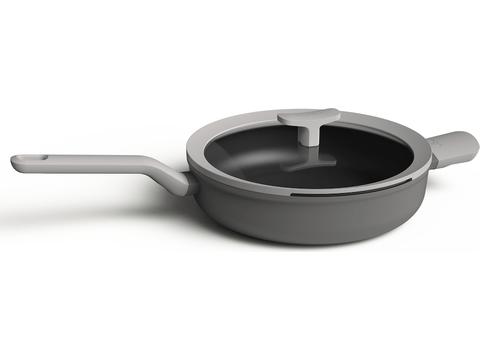 Braadpan met lange en korte handgreep en deksel 26cm - Leo