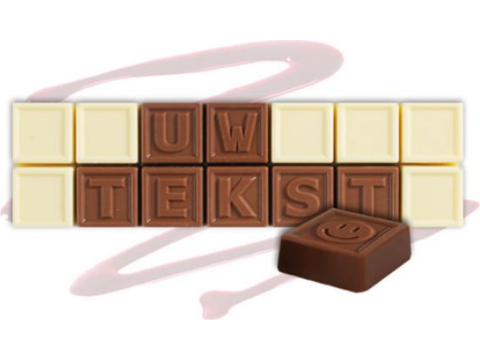 Chocotelegram 14 chocolade letters - eigen tekst