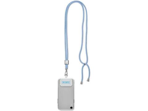 Custom-Made Trendy Duotone Crossbody Telefoonhouder van RPET met Koord – volledig eigen design