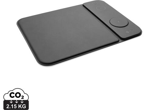 Swiss Peak RCS gerecycled PU 15W 3-in-1 oplaadmuismat
