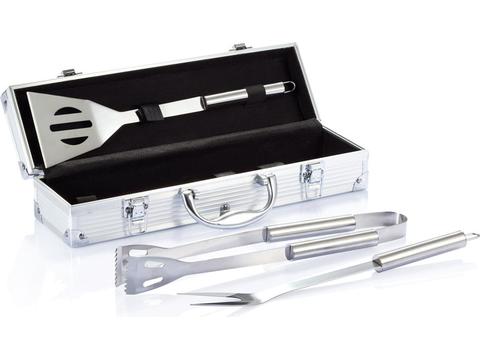 3-delige barbecue set in aluminium koffer