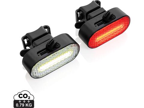 Lumino RCS rplastic USB-oplaadbare fietslamp set