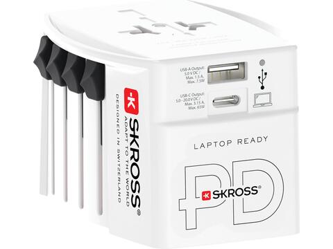 SKROSS MUV Wereldreisadapter 65W PD met USB C-kabel