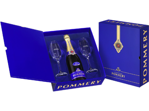 Geschenkpakket Champagne Pommery met 2 Eunology glazen