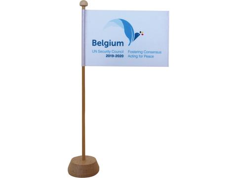 Tafelvlag Satijn 10 x 15 cm met houten standaard