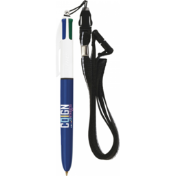 BIC 4 Colours balpen   lanyard