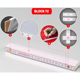 Block 72 Houten duimstok vouwmeters voor Full Colour bedrukking