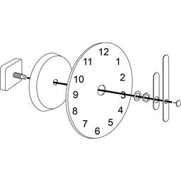 Clock DYO 280 x 300 mm-uiteengezet