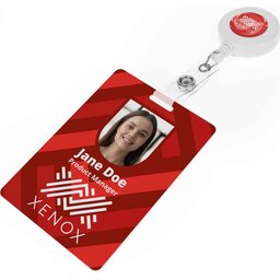 Company Pass Badge 70 x 100 mm rollerclip bedrukken