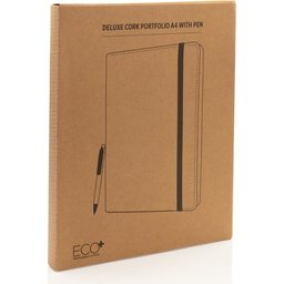 Deluxe kurken A4 portfolio met pen-verpakt