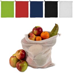 Herbruikbare Groente & Fruit Zakje Oeko-Tex® Katoen 25 x 30 cm.-assortimentjpg