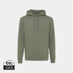 Iqoniq Torres gerecycled katoen hoodie ongeverfd groen